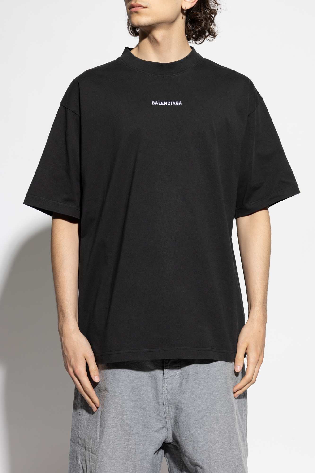 【最終値下げ】BALENCIAGA UNIFIT ブラック Tシャツ ホワイト の ウィメンズ NEW TAPE TYPE Tシャツ ミディアム